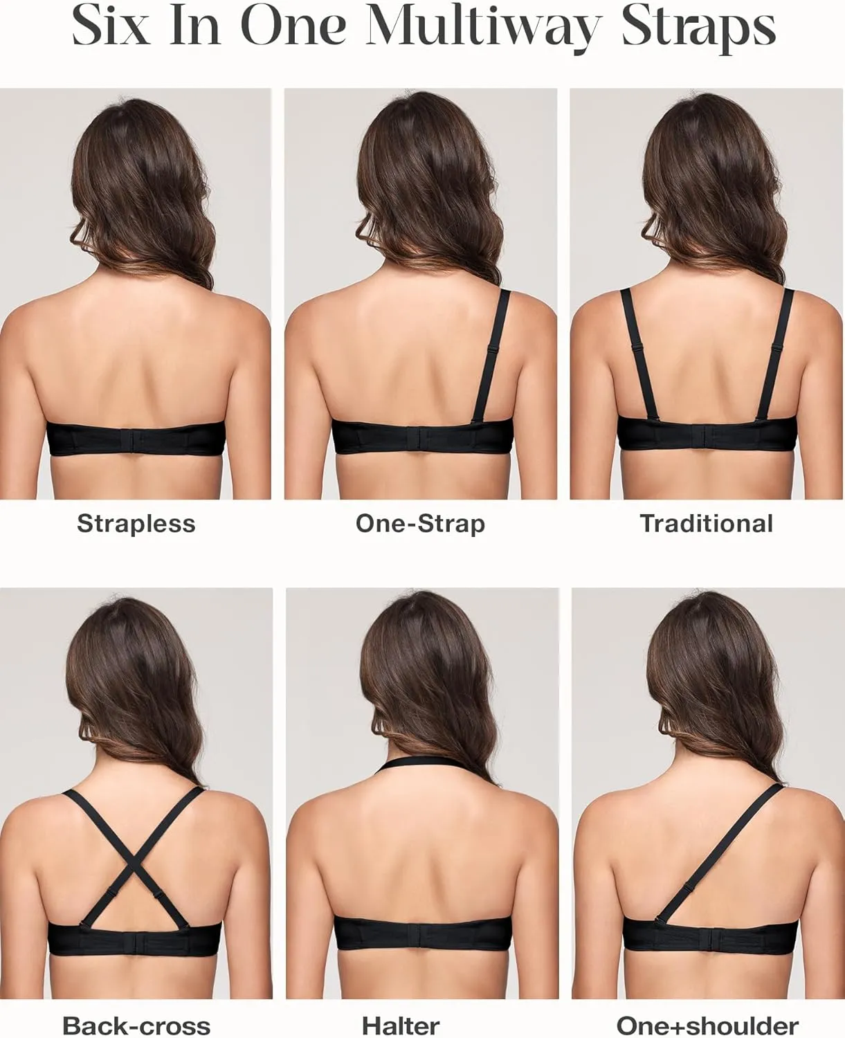 Wingslove Women's Strapless Full Figure Bra Underwire Multiway Contour Plus Size Bra Red Carpet