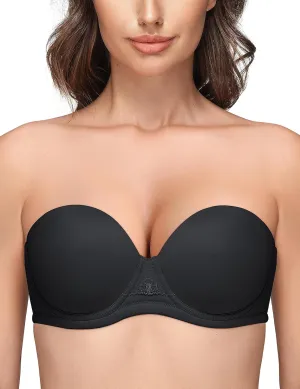 Wingslove Women's Strapless Full Figure Bra Underwire Multiway Contour Plus Size Bra Red Carpet
