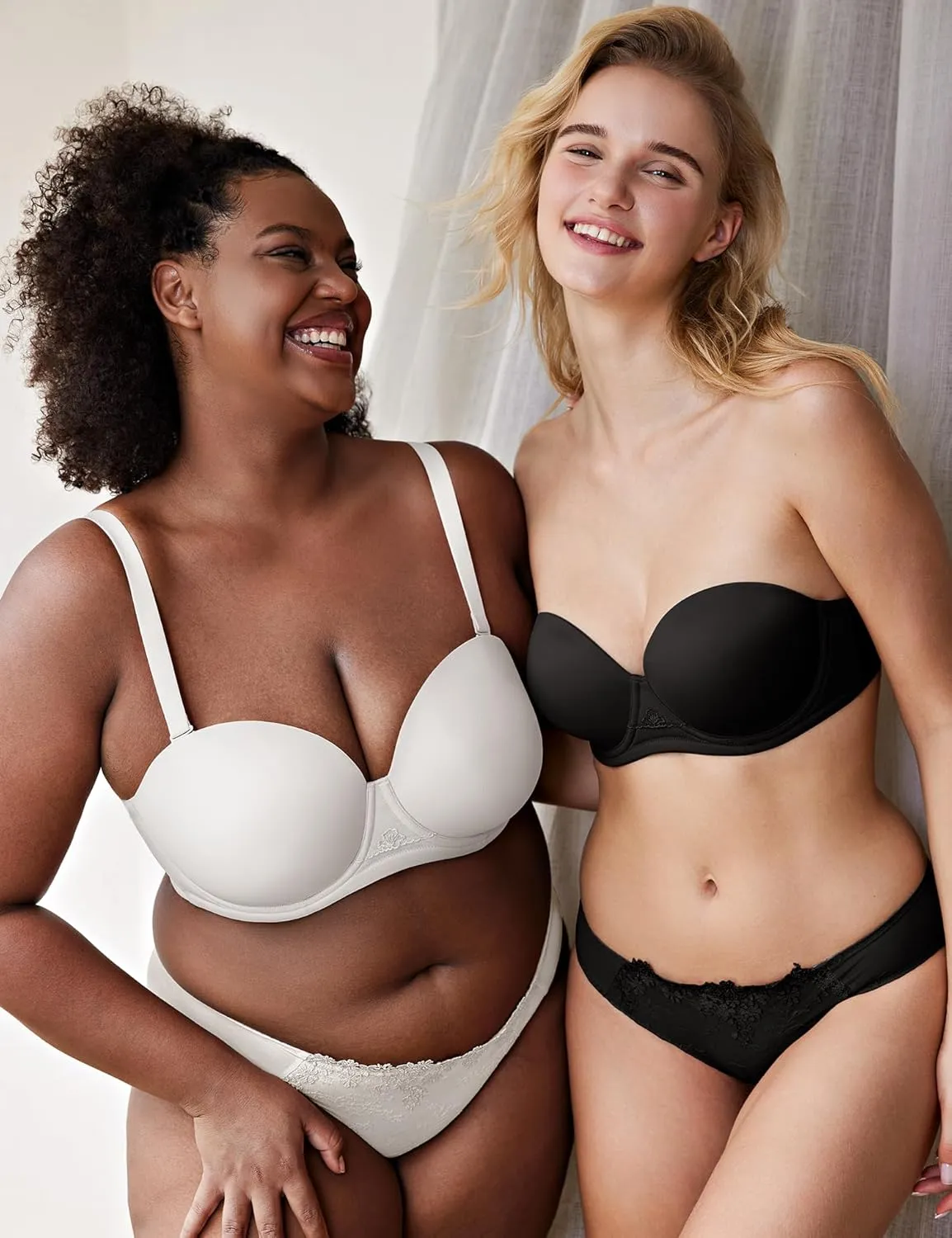 Wingslove Women's Strapless Full Figure Bra Underwire Multiway Contour Plus Size Bra Red Carpet