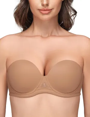 Wingslove Women's Strapless Full Figure Bra Underwire Multiway Contour Plus Size Bra Red Carpet
