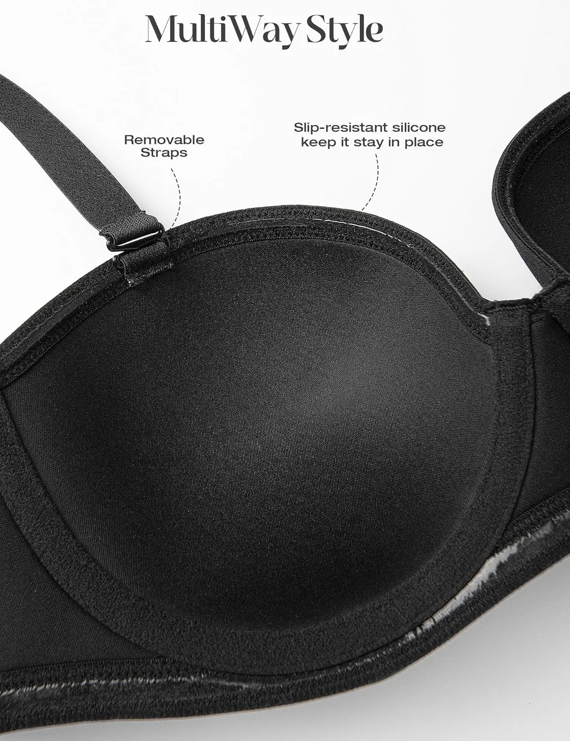 Wingslove Women's Strapless Full Figure Bra Underwire Multiway Contour Plus Size Bra Red Carpet