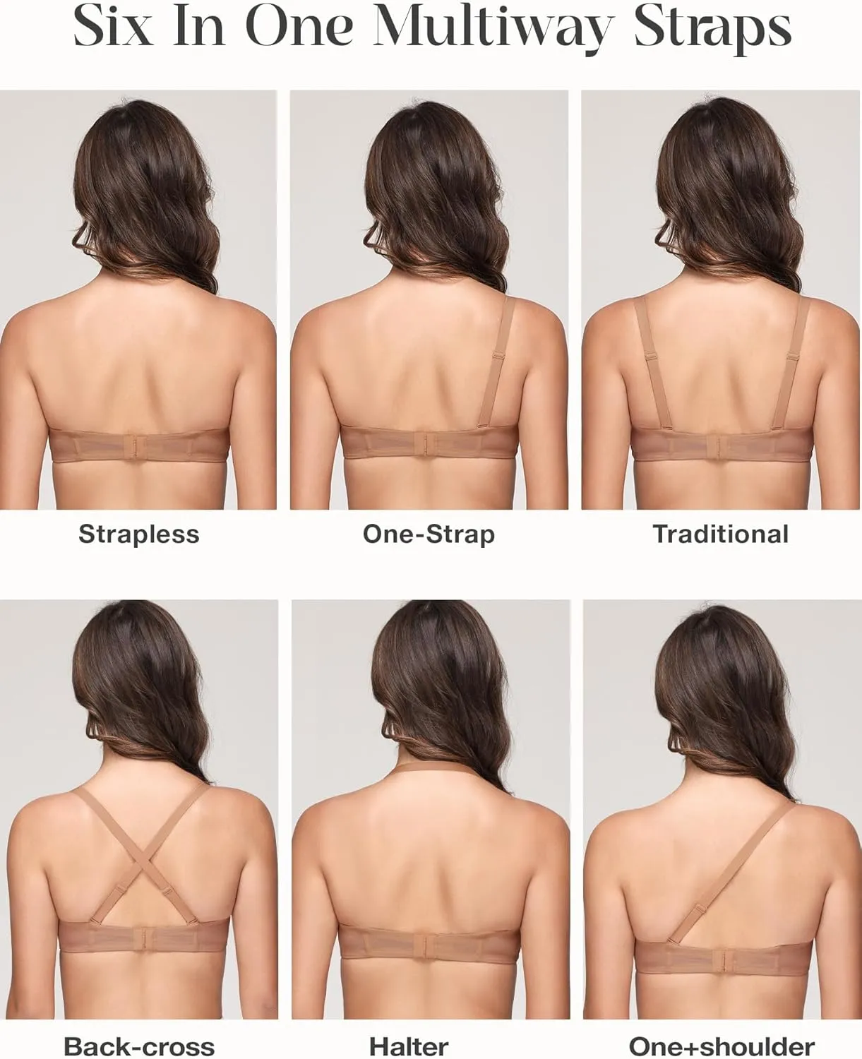 Wingslove Women's Strapless Full Figure Bra Underwire Multiway Contour Plus Size Bra Red Carpet