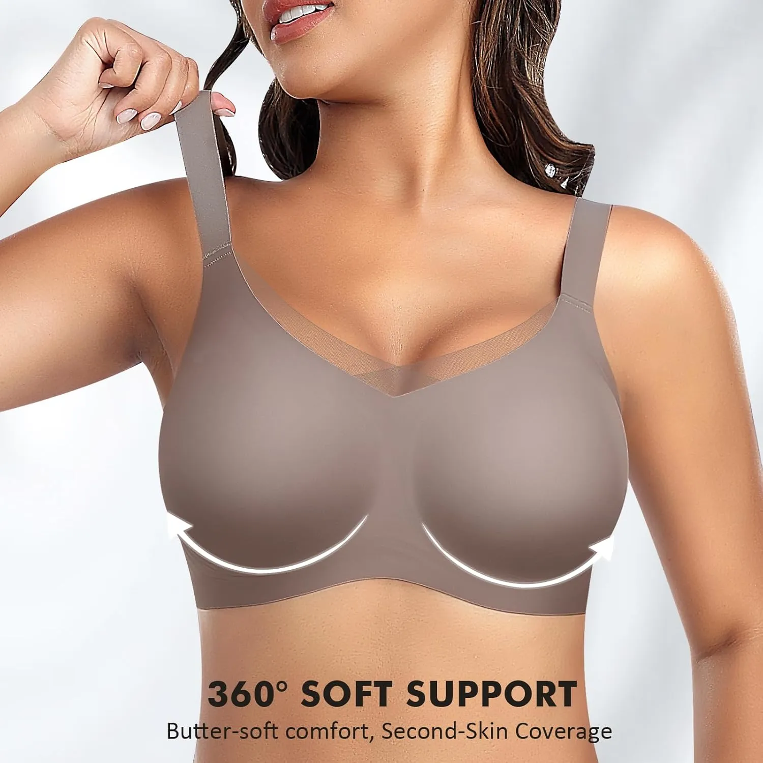 Wireless Bras for Women Mesh Crossover Bras Seamless Full Coverage No Underwire Comfortable Supportive Everyday Bra