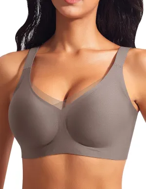 Wireless Bras for Women Mesh Crossover Bras Seamless Full Coverage No Underwire Comfortable Supportive Everyday Bra