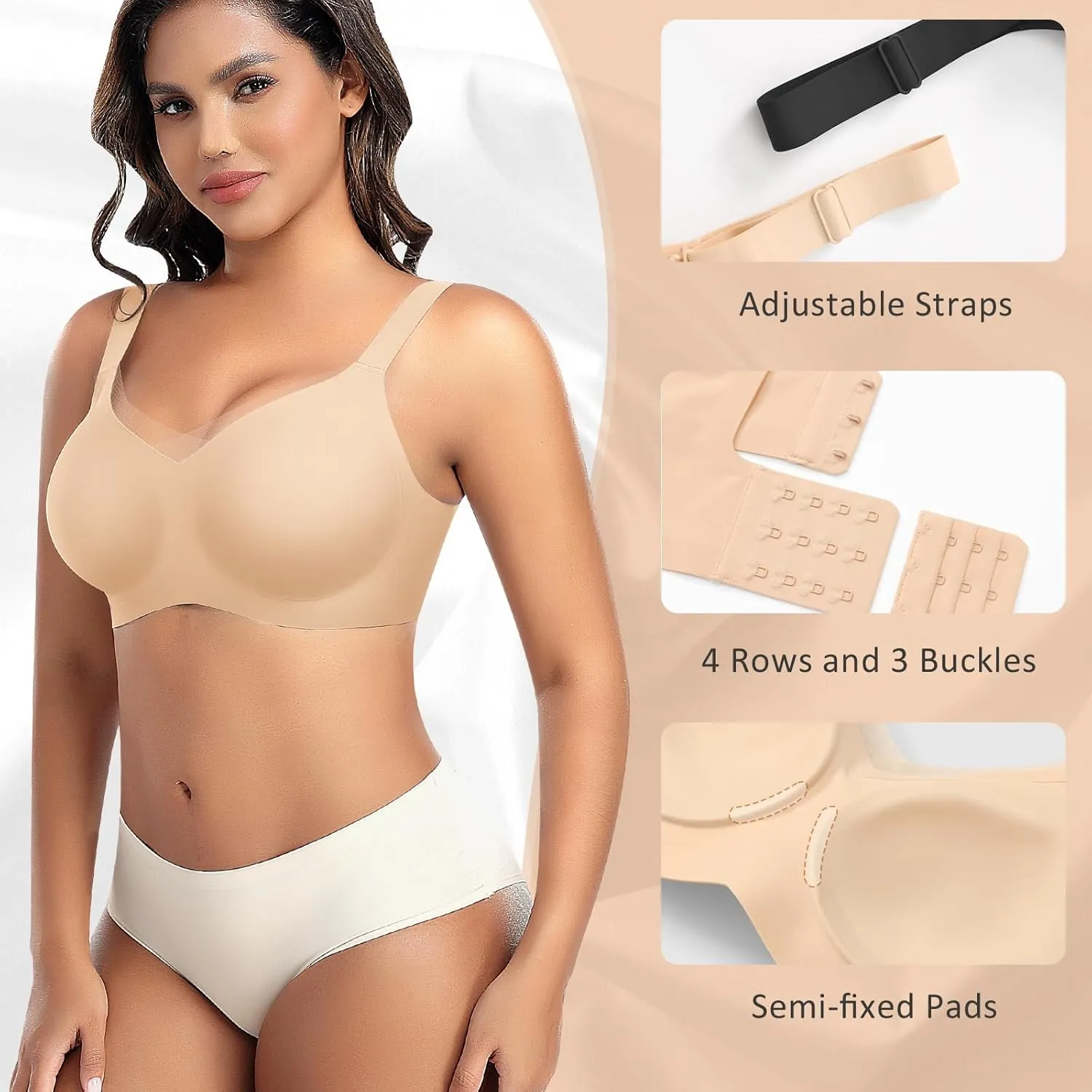 Wireless Bras for Women Mesh Crossover Bras Seamless Full Coverage No Underwire Comfortable Supportive Everyday Bra