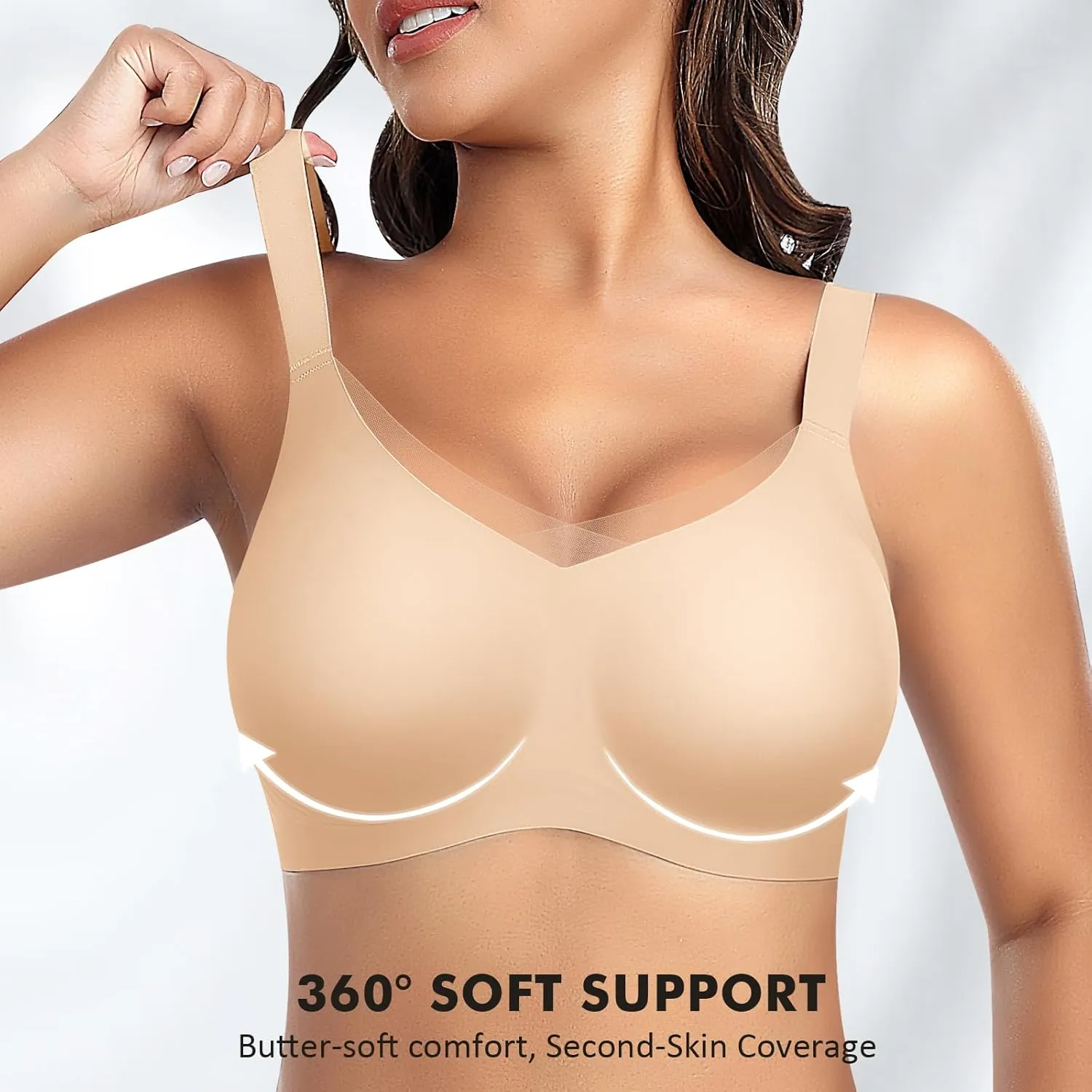 Wireless Bras for Women Mesh Crossover Bras Seamless Full Coverage No Underwire Comfortable Supportive Everyday Bra