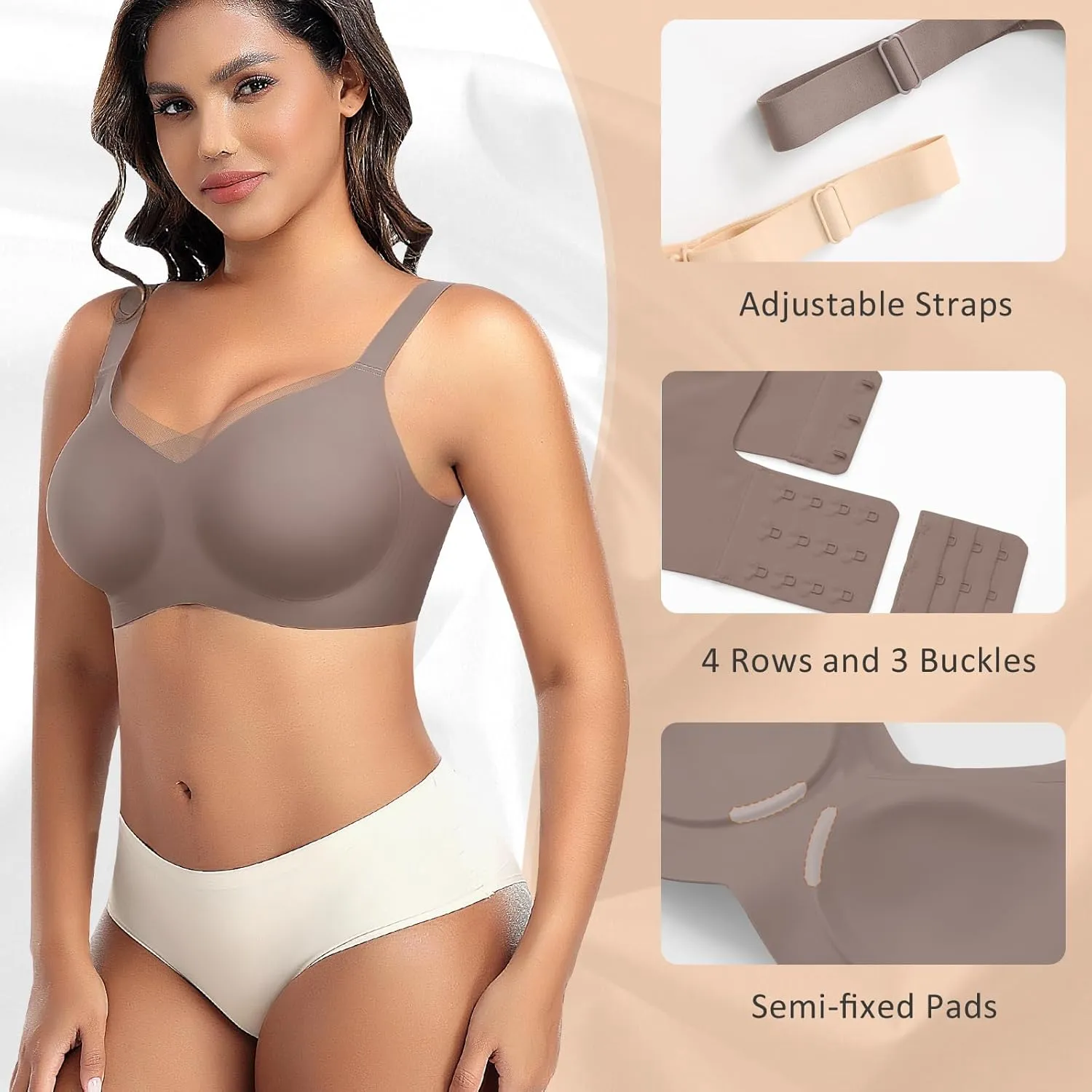 Wireless Bras for Women Mesh Crossover Bras Seamless Full Coverage No Underwire Comfortable Supportive Everyday Bra