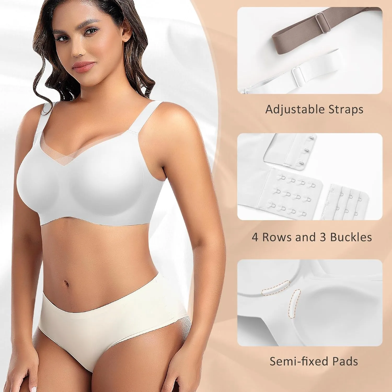 Wireless Bras for Women Mesh Crossover Bras Seamless Full Coverage No Underwire Comfortable Supportive Everyday Bra