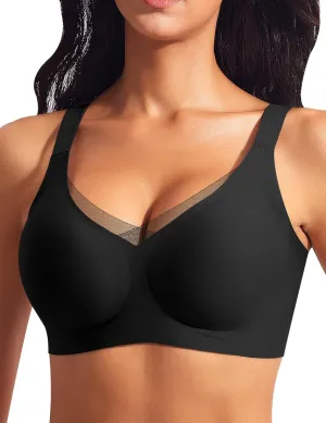 Wireless Bras for Women Mesh Crossover Bras Seamless Full Coverage No Underwire Comfortable Supportive Everyday Bra