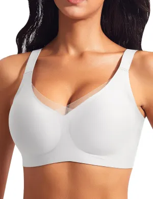 Wireless Bras for Women Mesh Crossover Bras Seamless Full Coverage No Underwire Comfortable Supportive Everyday Bra