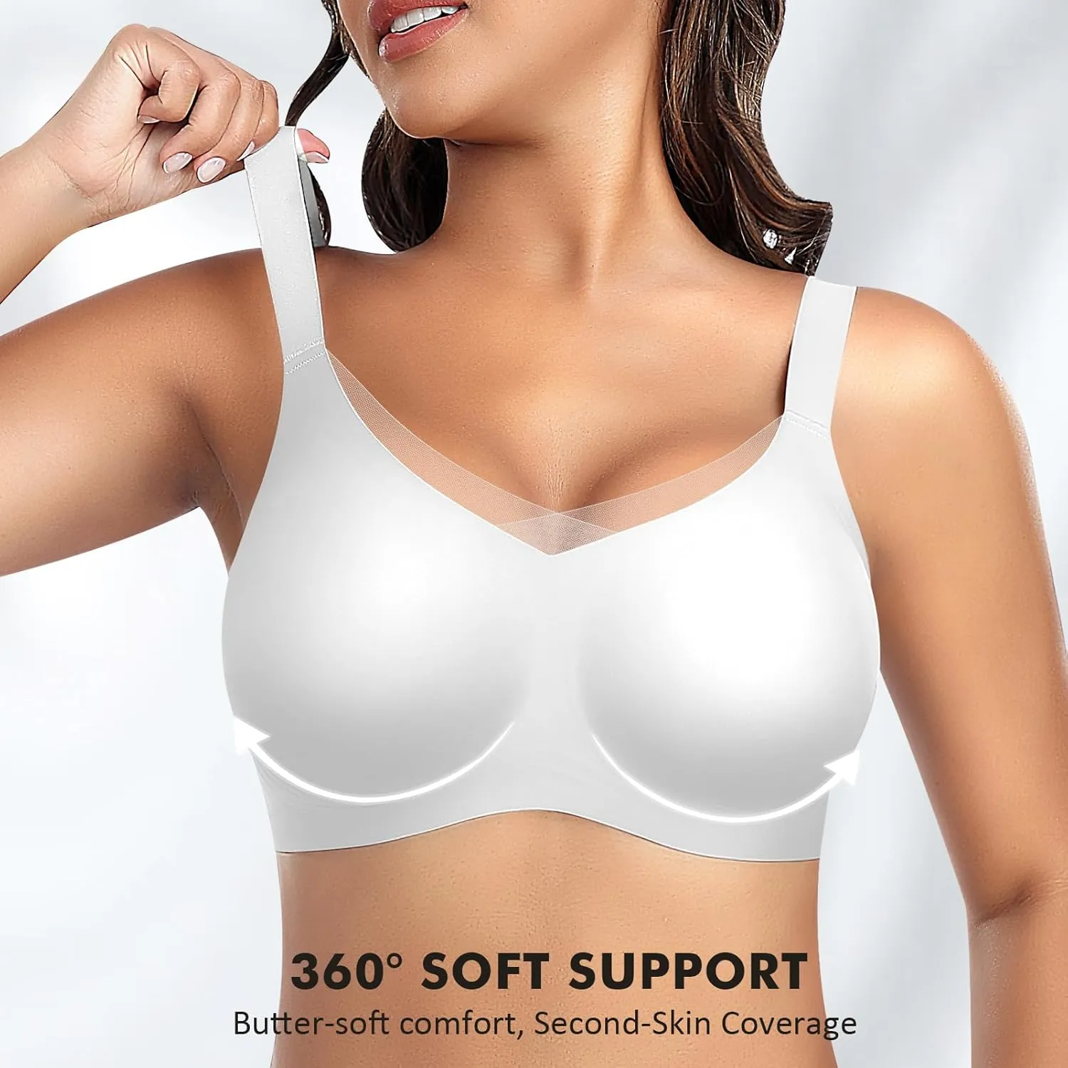 Wireless Bras for Women Mesh Crossover Bras Seamless Full Coverage No Underwire Comfortable Supportive Everyday Bra