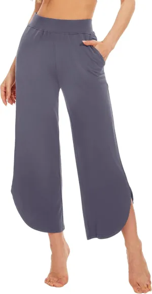 WiWi Viscose from Bamboo Pajama Bottoms Wide Leg Capri Pj Pants for Women Soft Lounge High Waist Cool Sweatpants S-XXL
