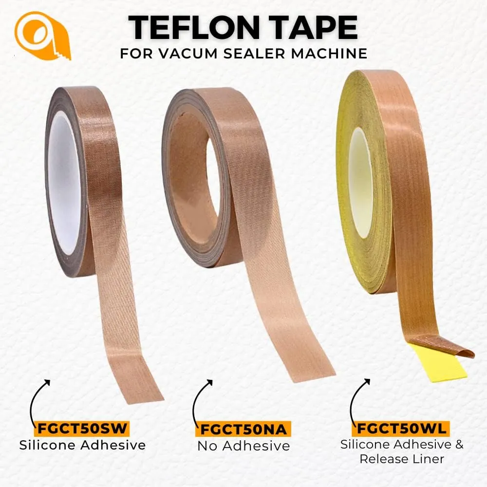 WOD FGCT50NA PTFE Teflon Tape for Vacuum Sealer Machine, 1.5 inch x 36 yds - No Adhesive Fibreglass Fabric for Hand and Impulse Vacuum Sealers, Compatible With FoodSaver, Seal a Meal, Weston