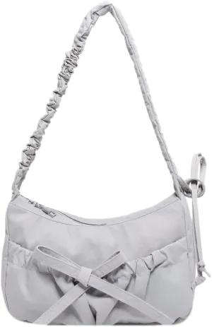 Women Bowknot Shoulder Bag Trendy Nylon Hobo Bag Tote Bag Cute Top Handle Handbag Purse
