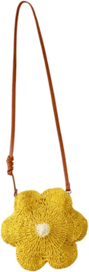 Women Handwoven Crossbody Bag Decorative Woven Purse for Summer Traveling Dating