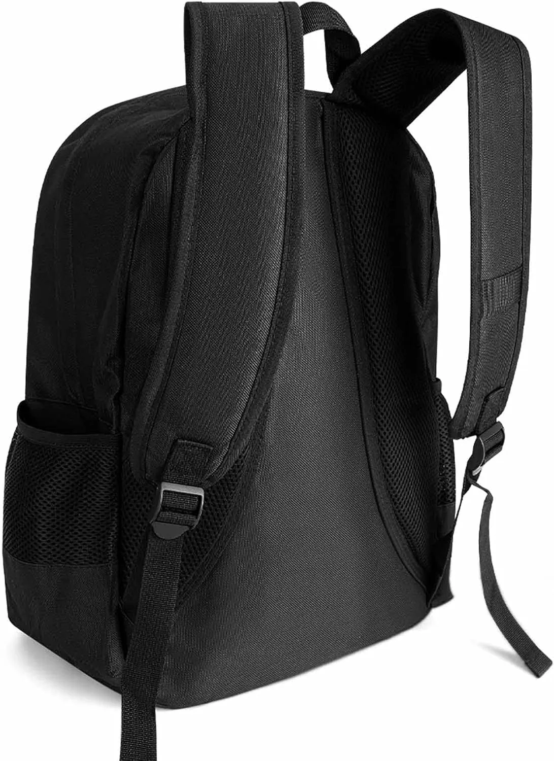 Women Men Polyester Blue Universe Galaxy Magic Wolf In The Space Art Casual Daypack Large Capacity Bookbag With Side Pockets for Sports Picnic Walking Cycling