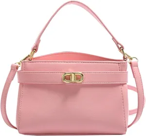 Women PU Leather Shoulder Bag Small Crossbody Handbag Retro Square Satchel Top Handle Purse