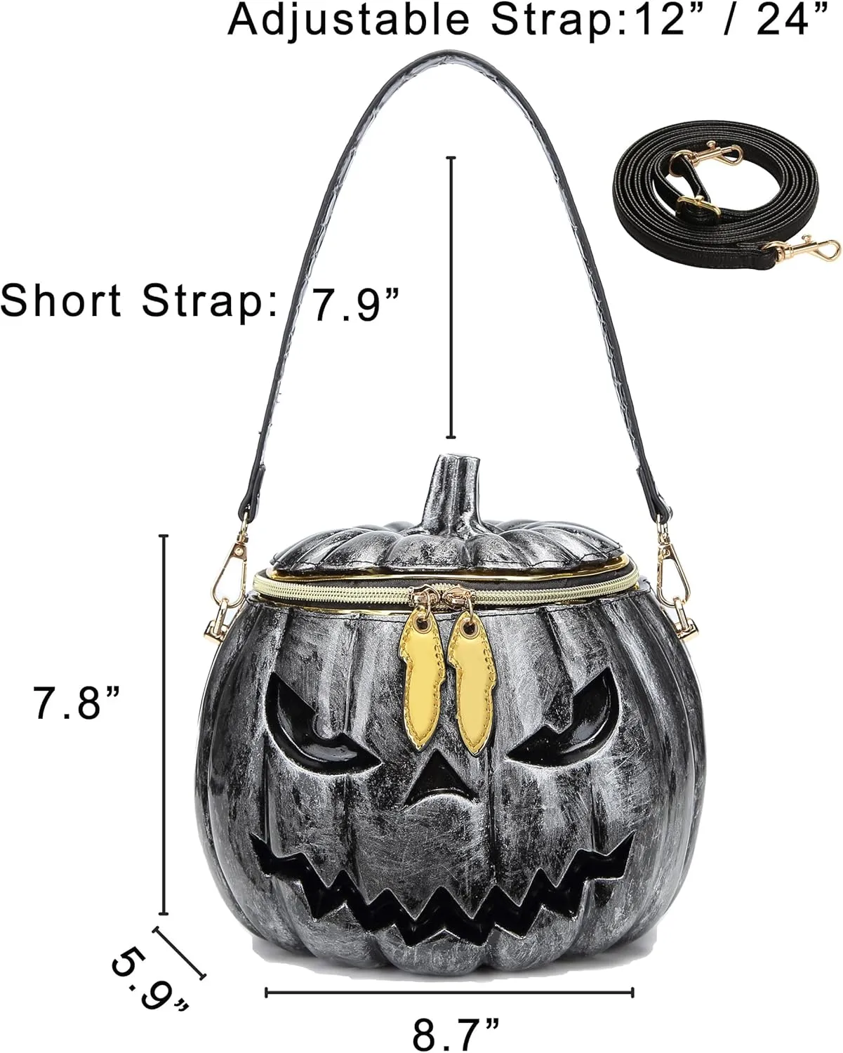 Women Pumpkin Shaped Crossbody Shoulder Bag Unique Weird PVC Handbag Novelty Halloween Pumpkin Purse
