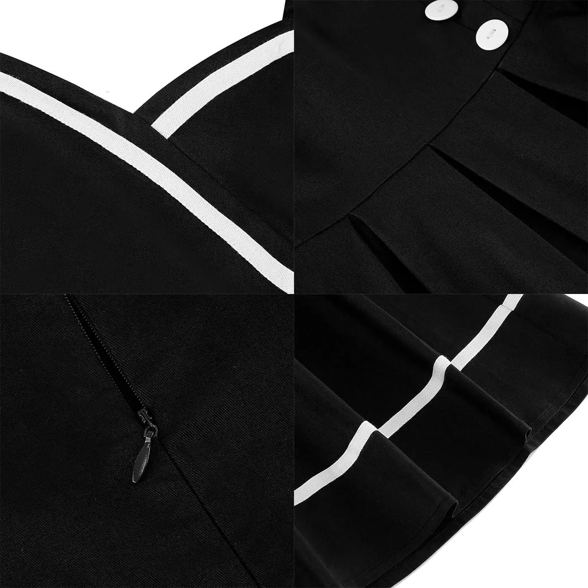 Women Vintage 1950s Retro Polka Dot Swing Dress Sleeveless Backless Halter Neck