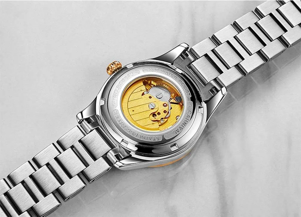 Womens Bling Automatic Mechanical Watch