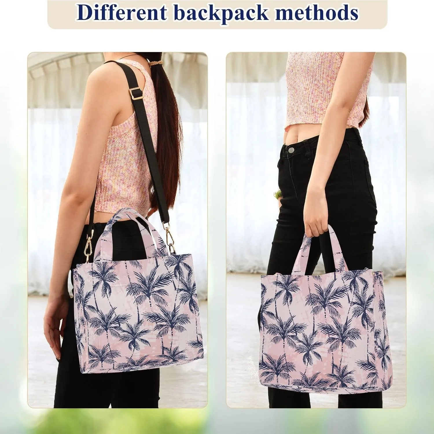 Womens Corduroy Handbag Abstract Tropics Palm Trees Crossbody Satchel Shoulder Bag for Weekender Travel Gym