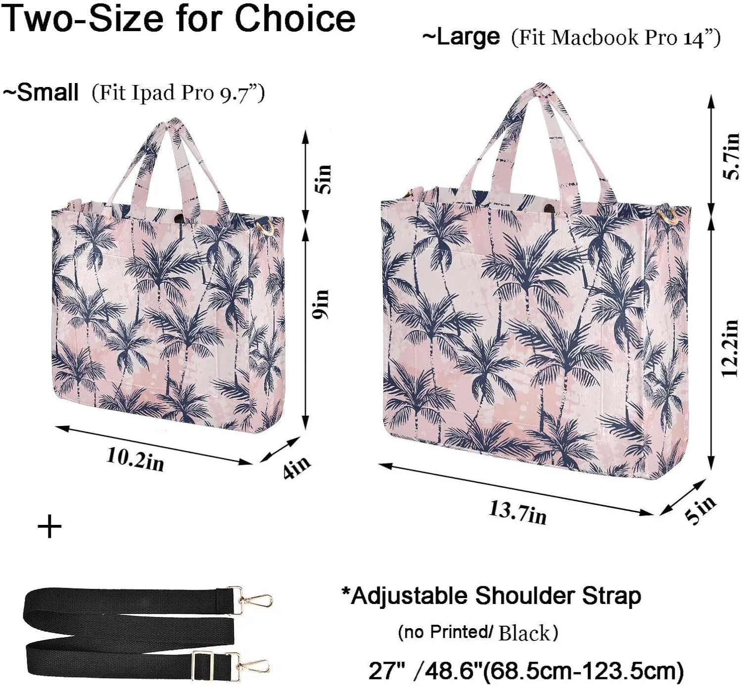 Womens Corduroy Handbag Abstract Tropics Palm Trees Crossbody Satchel Shoulder Bag for Weekender Travel Gym