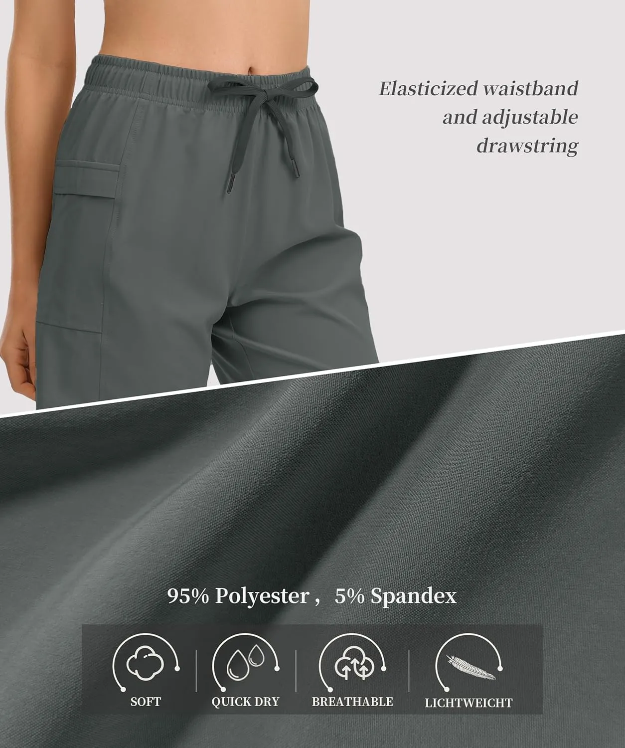 Women's Hiking Cargo Casual Shorts 6 inches Lightweight Quick Dry Athletic Shorts for Golf Workout Travel Summer 2025
