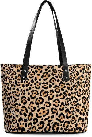Women's Leather Tote Bag Fashion Handbag for Work Travel Shopping Daily Use Large Capacity Shoulder Purse
