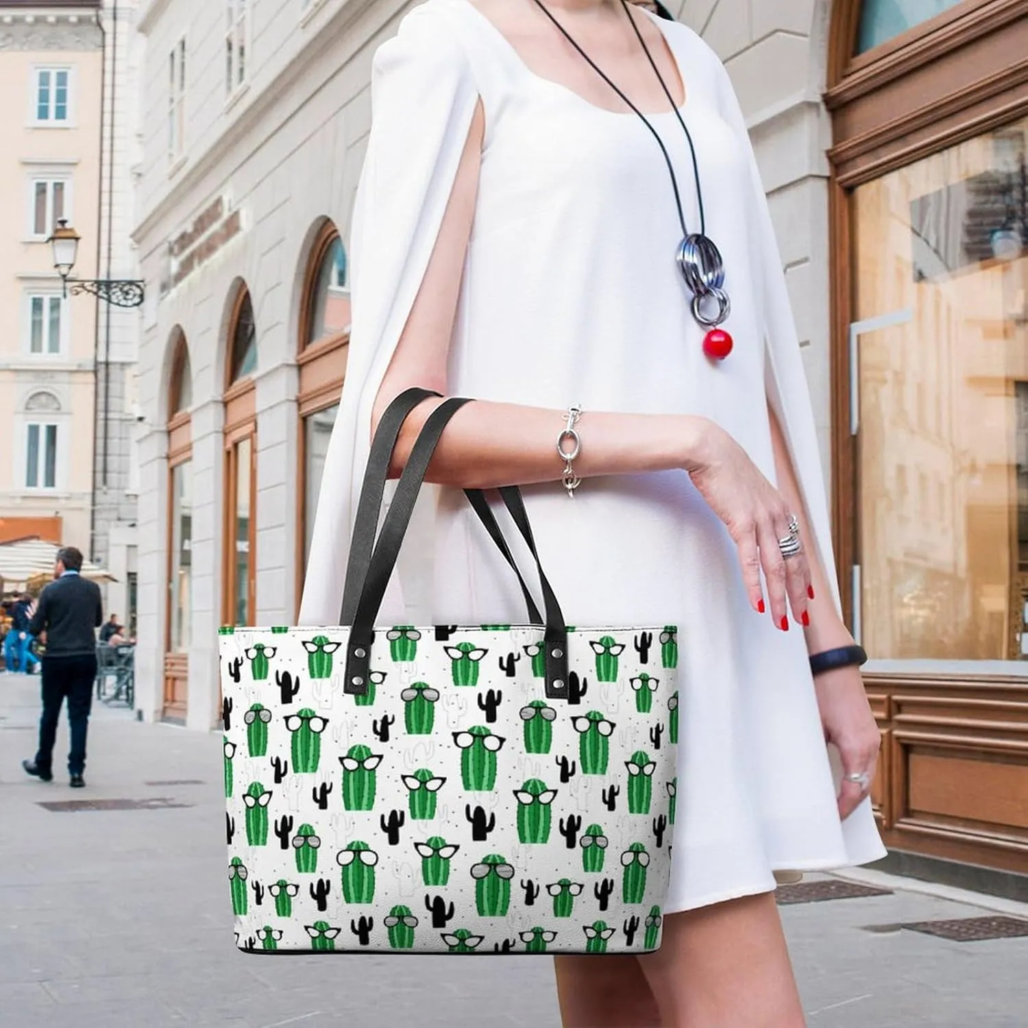 Women's Leather Tote Bag Fashion Handbag for Work Travel Shopping Daily Use Large Capacity Shoulder Purse