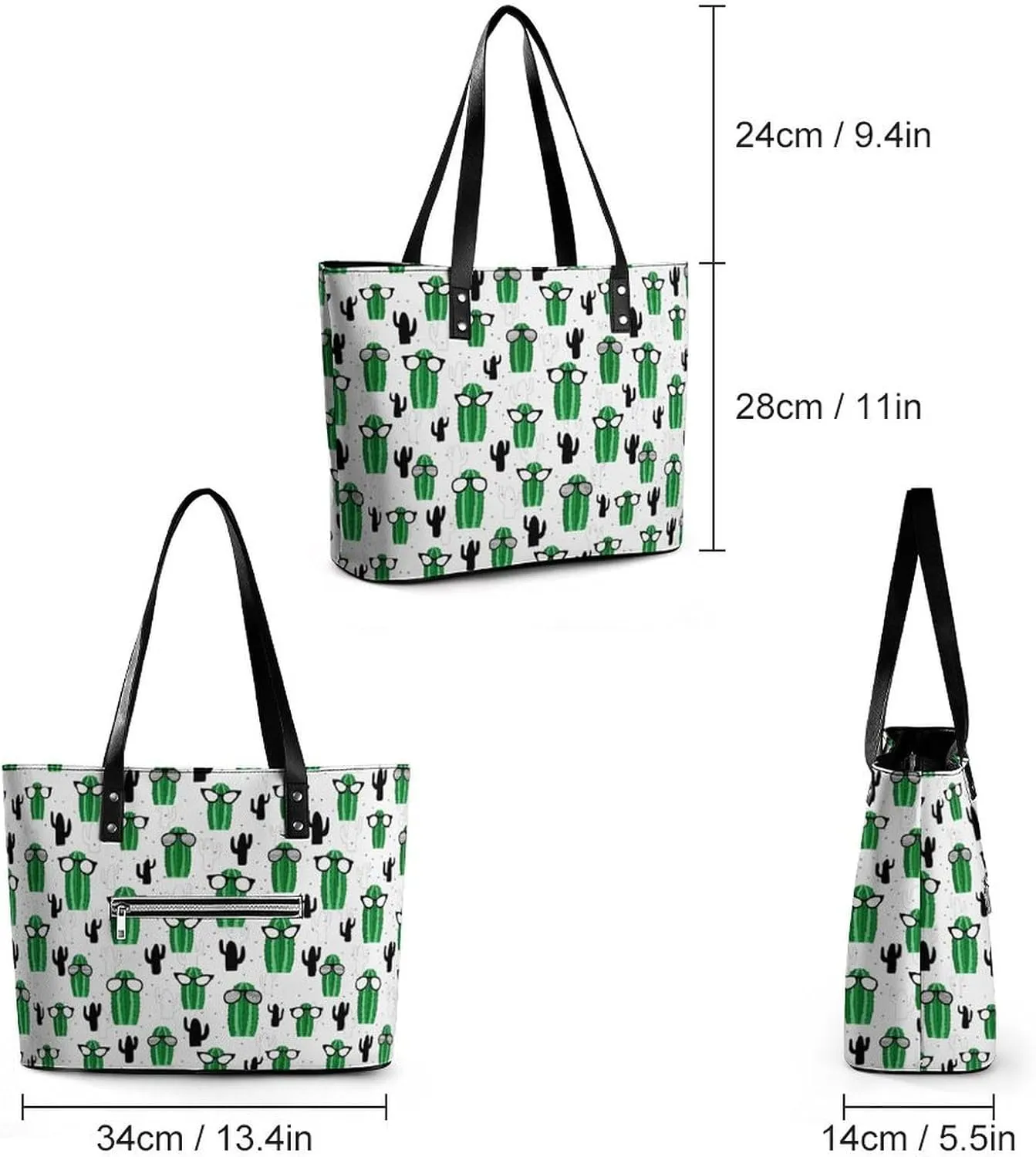 Women's Leather Tote Bag Fashion Handbag for Work Travel Shopping Daily Use Large Capacity Shoulder Purse