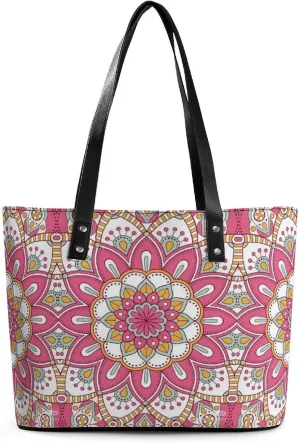 Women's Leather Tote Bag Fashion Handbag for Work Travel Shopping Daily Use Large Capacity Shoulder Purse