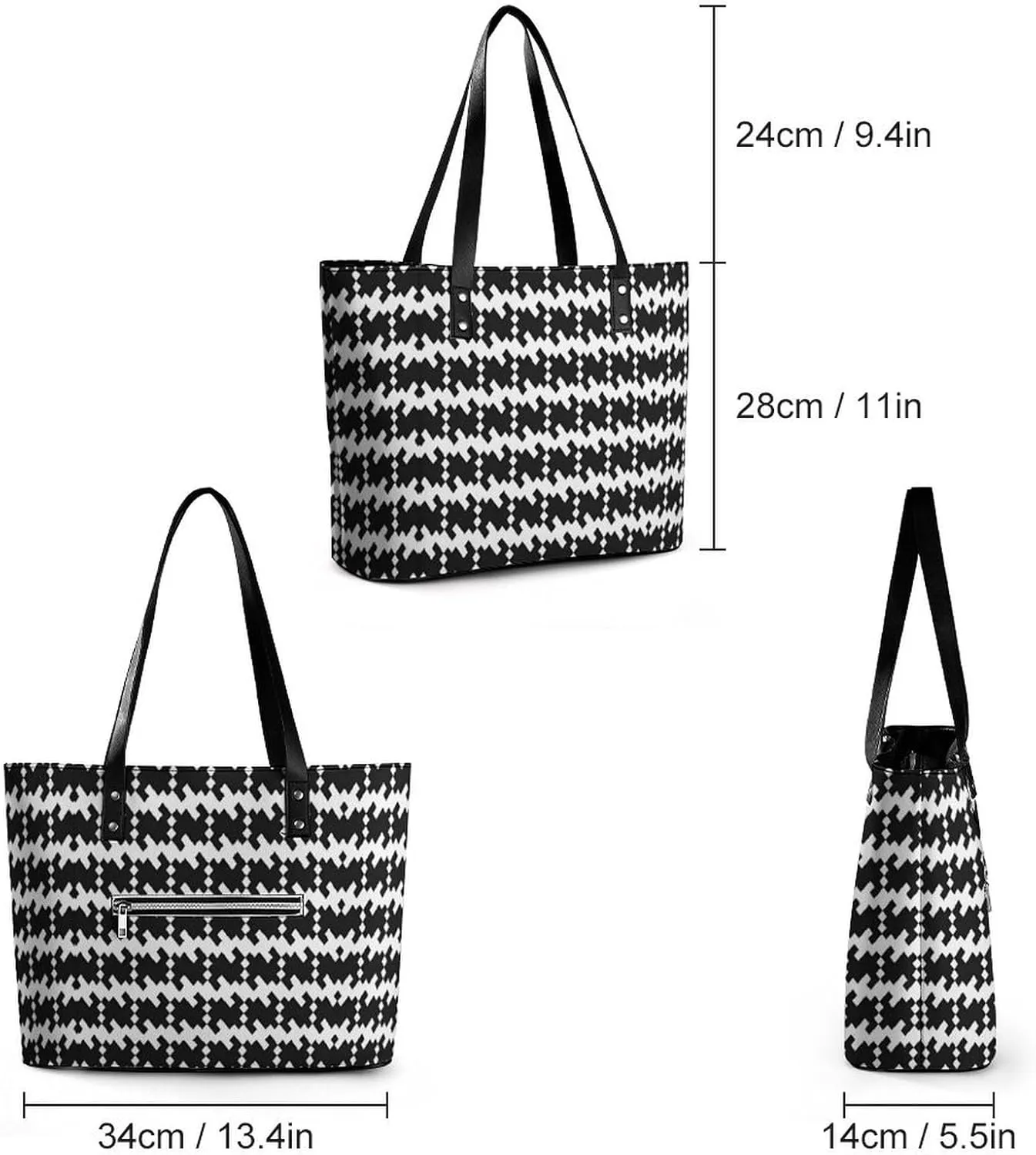 Women's Leather Tote Bag Fashion Handbag for Work Travel Shopping Daily Use Large Capacity Shoulder Purse