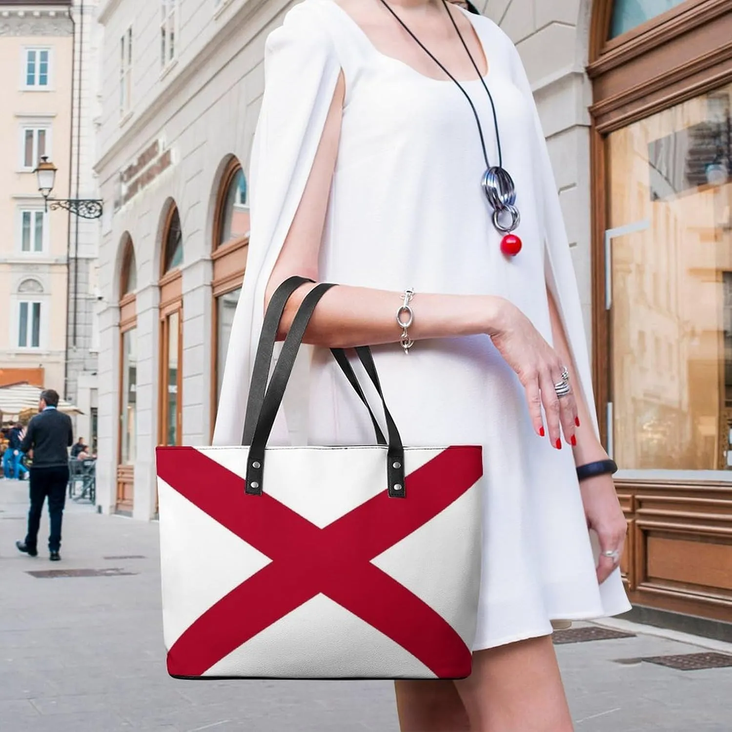 Women's Leather Tote Bag Fashion Handbag for Work Travel Shopping Daily Use Large Capacity Shoulder Purse