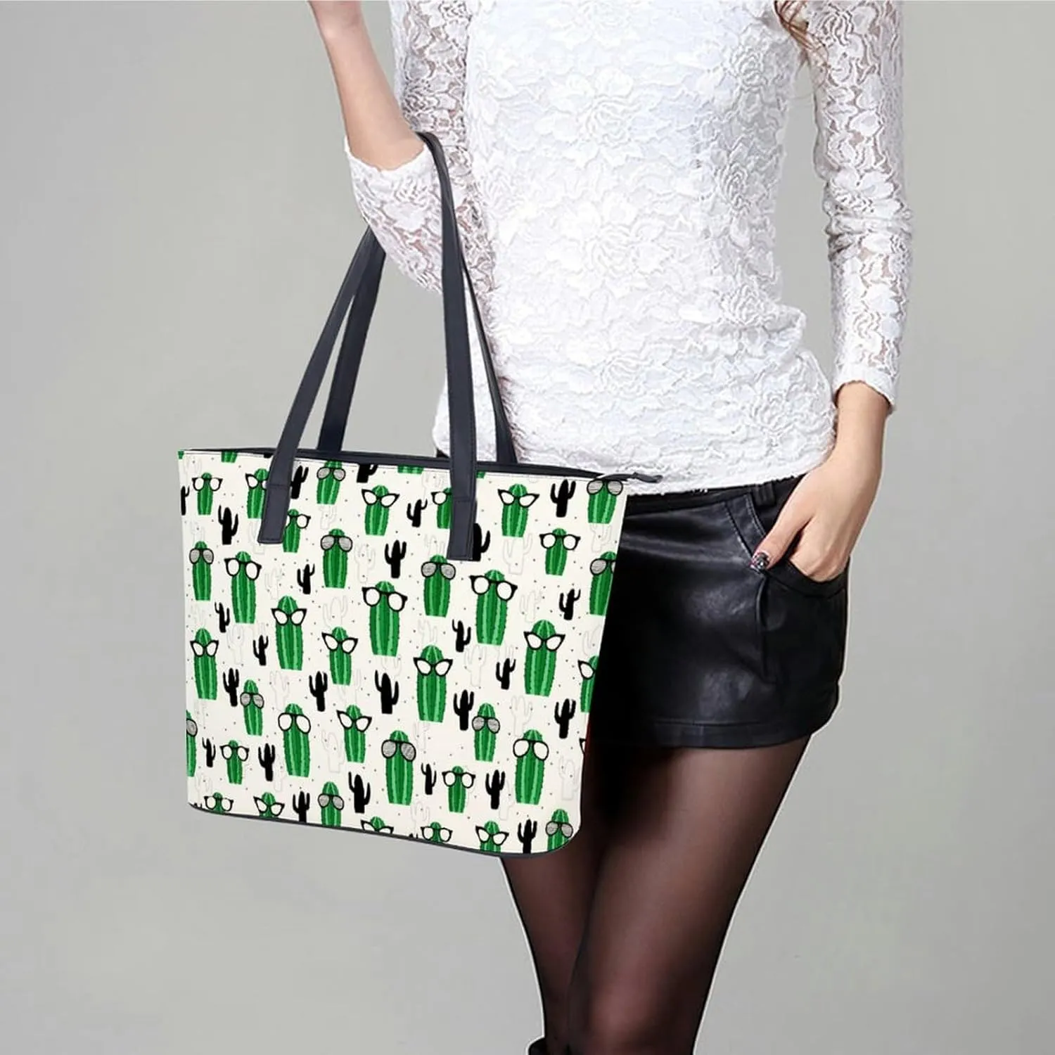 Women's Leather Tote Bag Fashion Handbag for Work Travel Shopping Daily Use Large Capacity Shoulder Purse