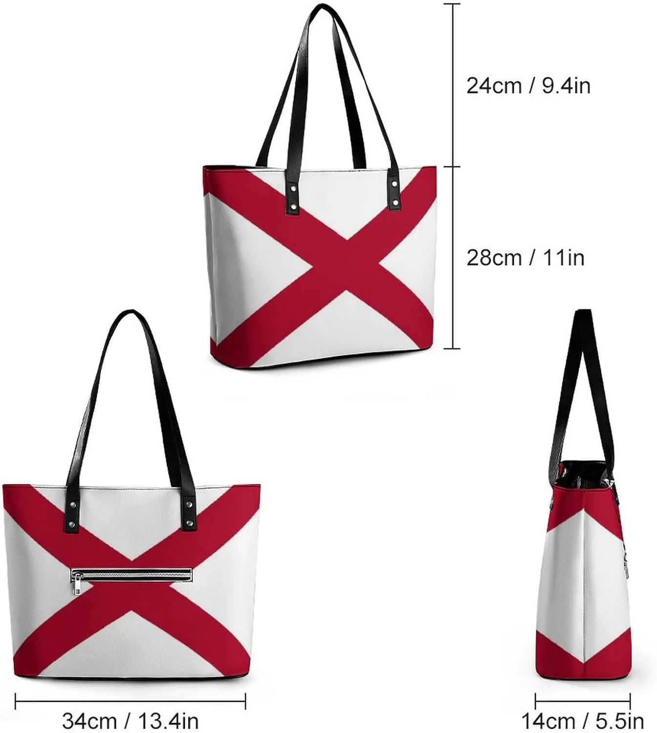 Women's Leather Tote Bag Fashion Handbag for Work Travel Shopping Daily Use Large Capacity Shoulder Purse