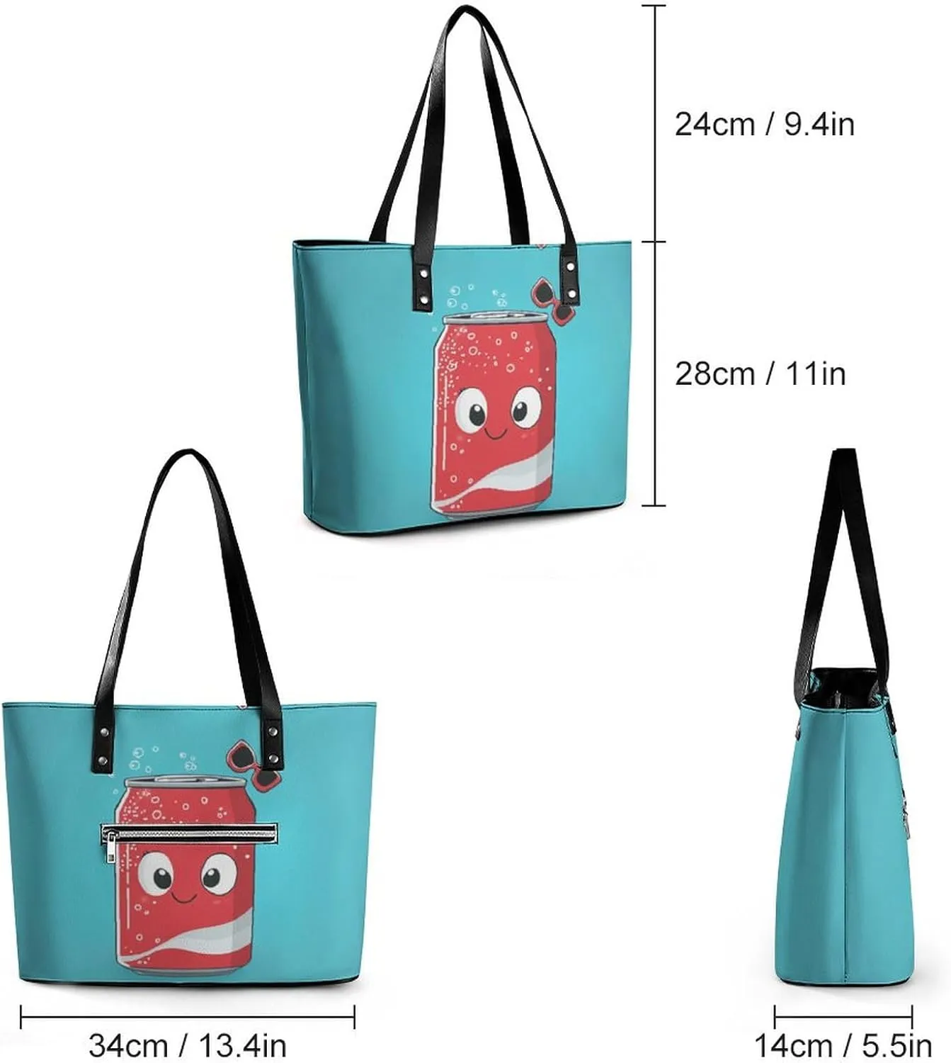 Women's Leather Tote Bag Fashion Handbag for Work Travel Shopping Daily Use Large Capacity Shoulder Purse