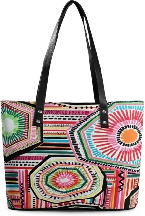 Women's Leather Tote Bag Fashion Handbag for Work Travel Shopping Daily Use Large Capacity Shoulder Purse