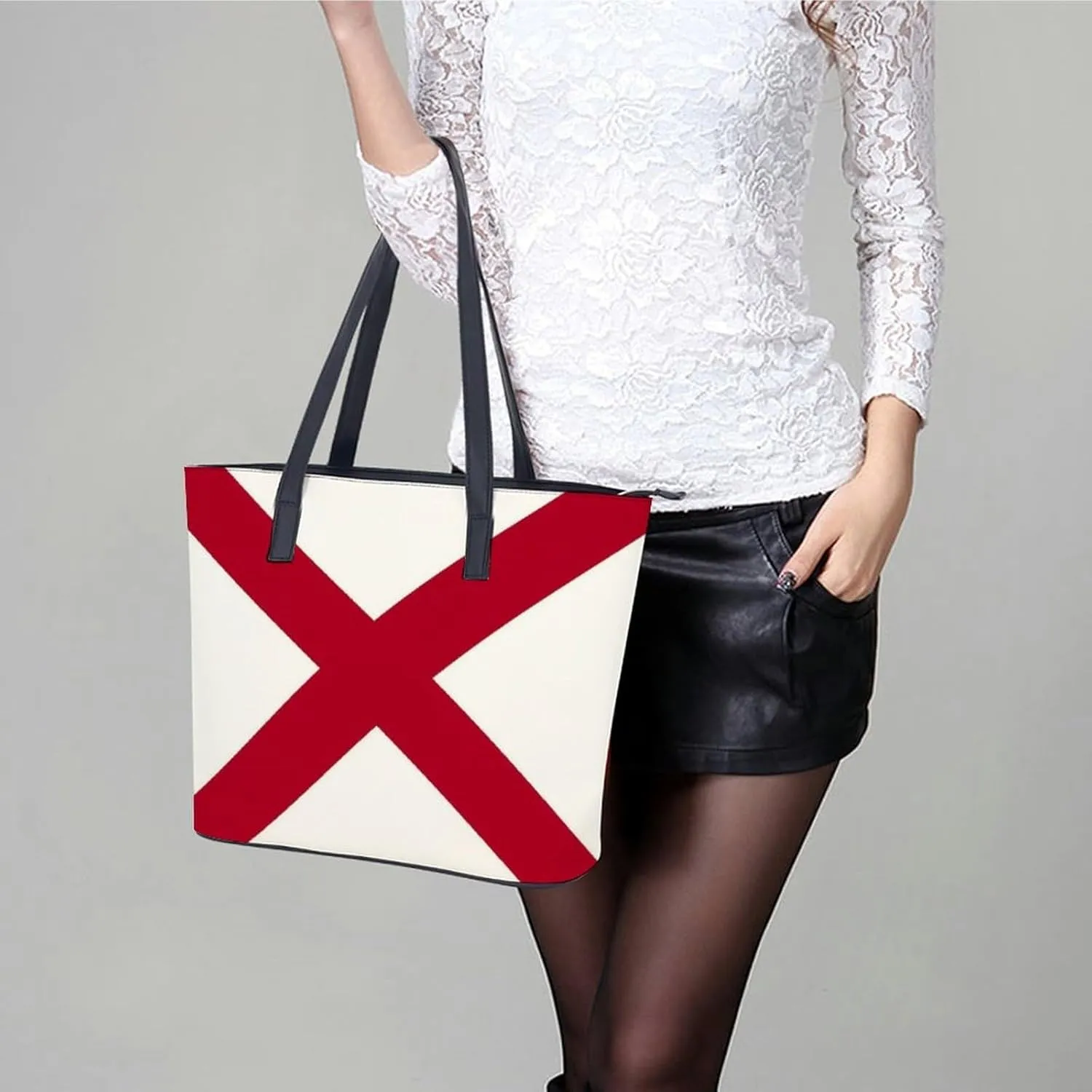 Women's Leather Tote Bag Fashion Handbag for Work Travel Shopping Daily Use Large Capacity Shoulder Purse