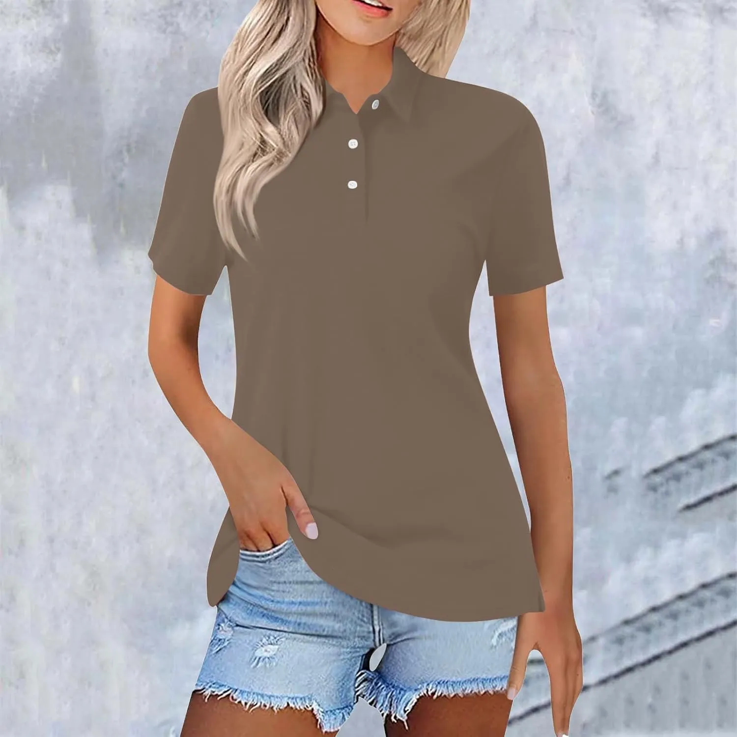 Women's Polo Shirt Short Sleeve Cotton Collared Top Lightweight Breathable Regular Fit Golf Tennis Casual Summer Tee