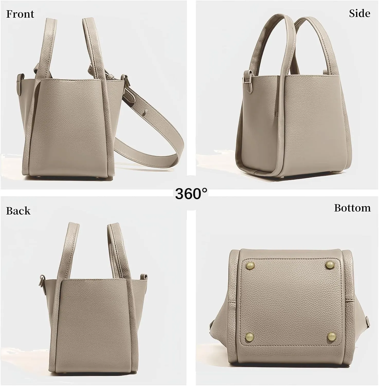 Women's PU Leather Bucket Bag - Lightweight Handbag with Detachable Strap for Work, Travel, and Daily Use