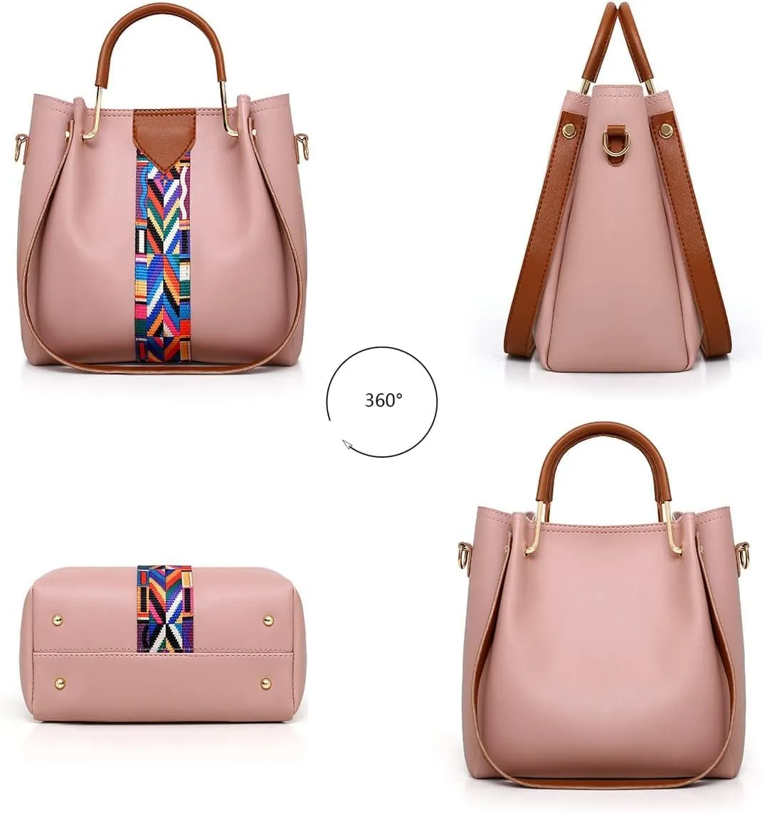 Womens Purse Sets 4pcs Top-Handle Shoulder Bag Fashion Tote Handbag Work Satchel