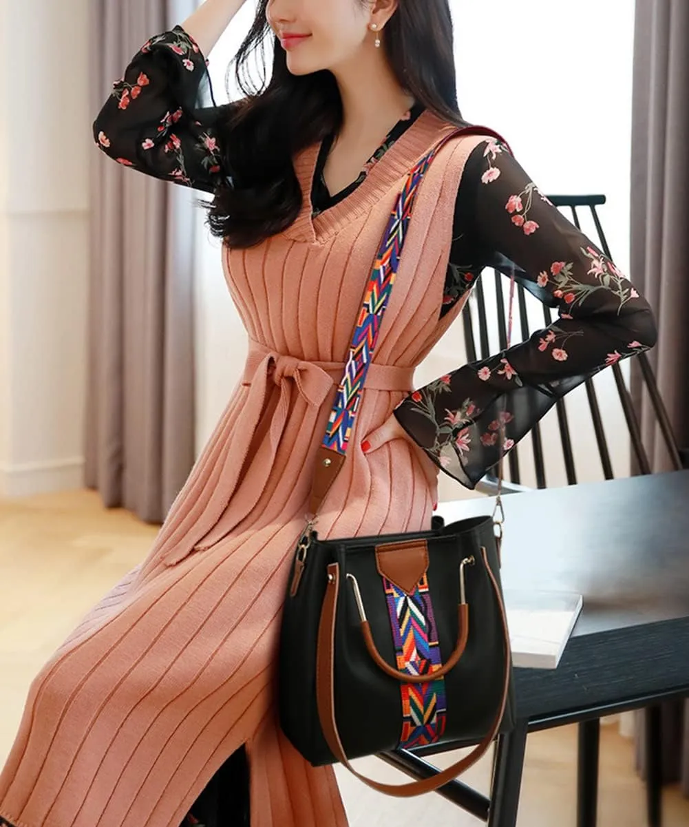 Womens Purse Sets 4pcs Top-Handle Shoulder Bag Fashion Tote Handbag Work Satchel