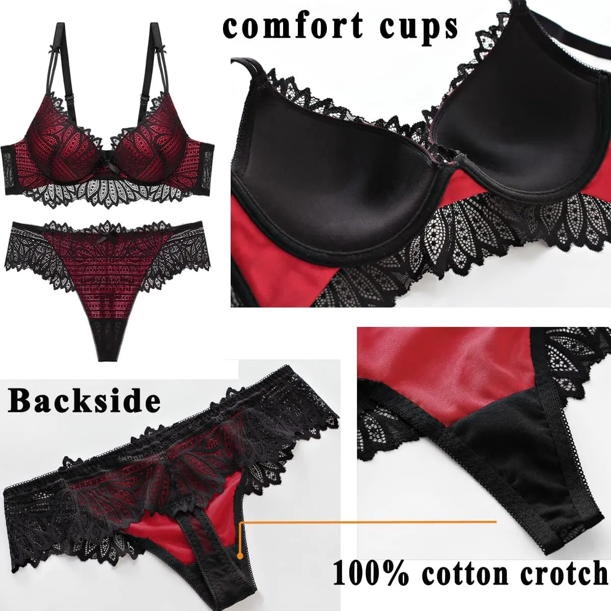 Women's Sexy Bra Set -Ladies lace Underwire Push-up Bra&Everyday Bras