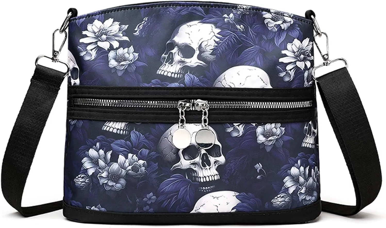 Women's Skull Shoulder Bag, Gothic Skull Wallet Y2k Backpack Street Hippie Backpack (Purple,One Size)