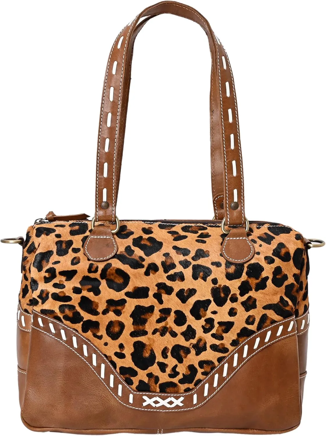 Women's Tote Bag Vintage Cowhide Hairon Leather Handbags for Women Hobo bags, Tote Shoulder Bag with Zipper