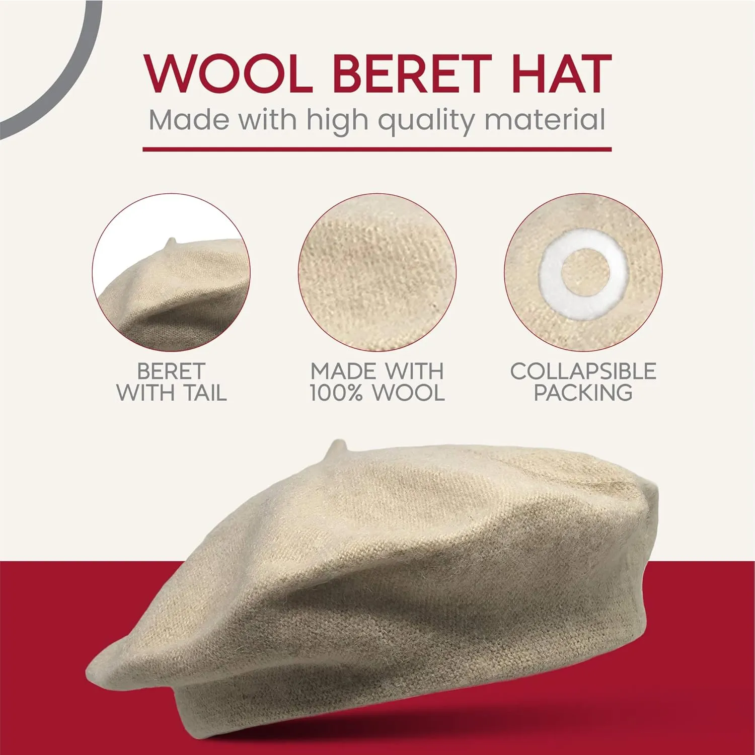 Women's Wool French Beret – Stylish, Chic & Cozy Parisian Unisex Hat for All Seasons