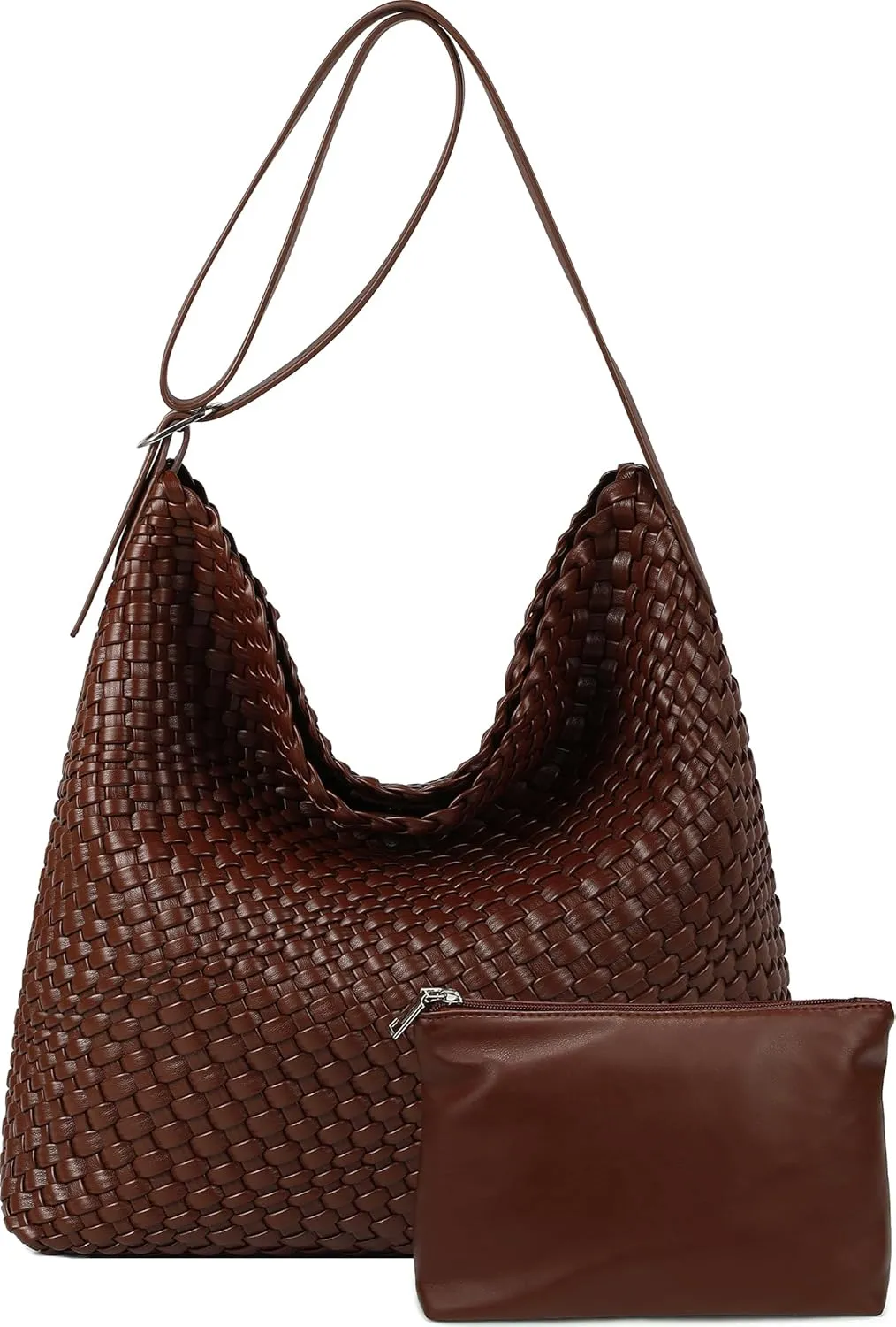 Woven Shoulder Bag for Women, Vegan Leather Tote Bag Large Summer Beach Handmade Satchel Travel Handbag