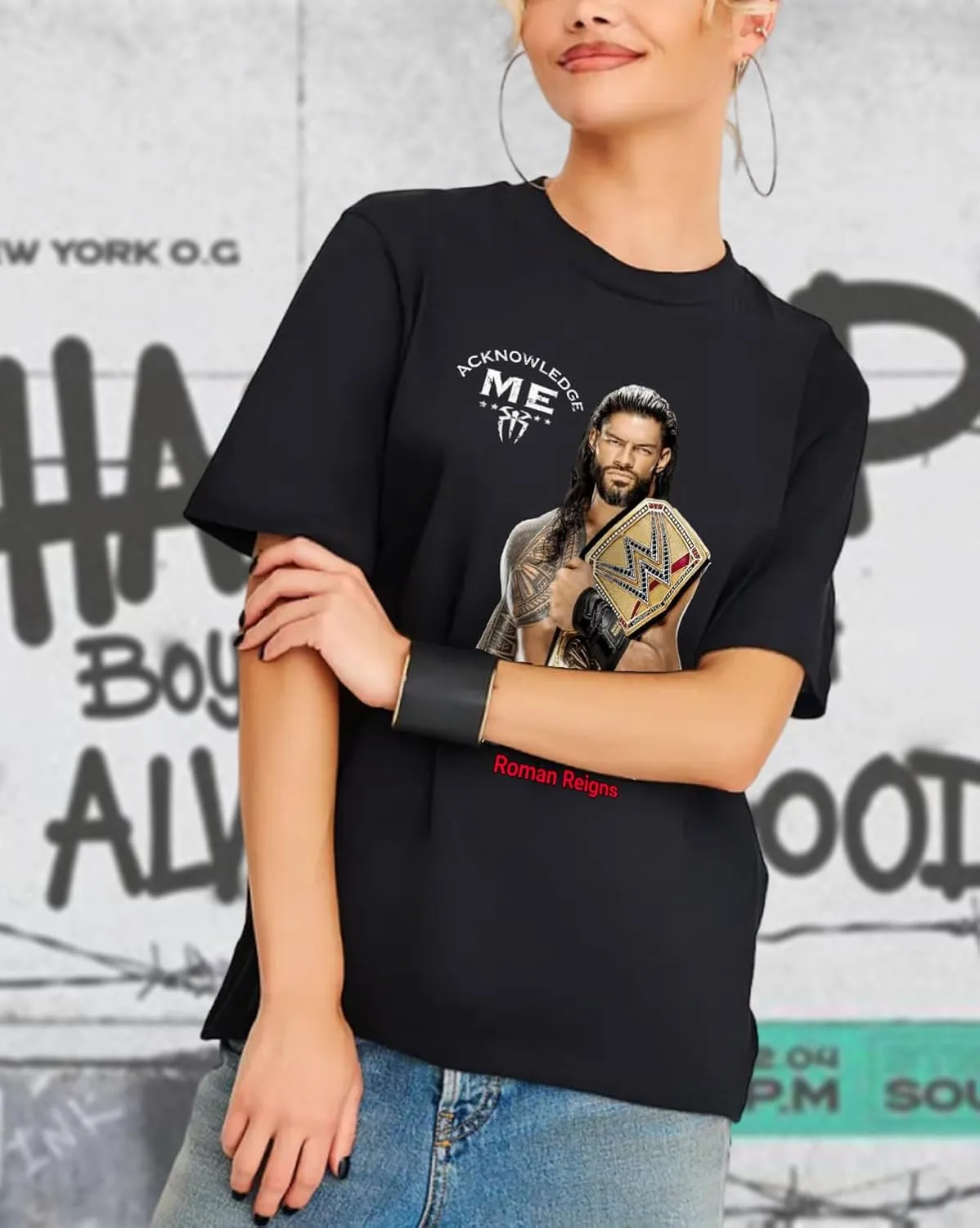 Wrestler Roman and Reigns T Shirts Cotton Short Sleeve Crewneck Cool Top Clothing for Wrestling Enthusiasts and Fans