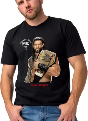 Wrestler Roman and Reigns T Shirts Cotton Short Sleeve Crewneck Cool Top Clothing for Wrestling Enthusiasts and Fans