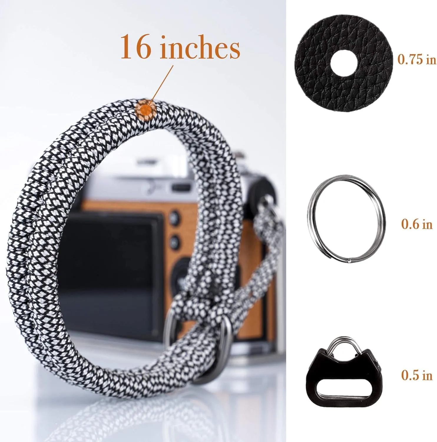Wrist Strap for DSLR/Mirrorless Camera, Quick Release Hand Strap with Safer Connector (Off-white)